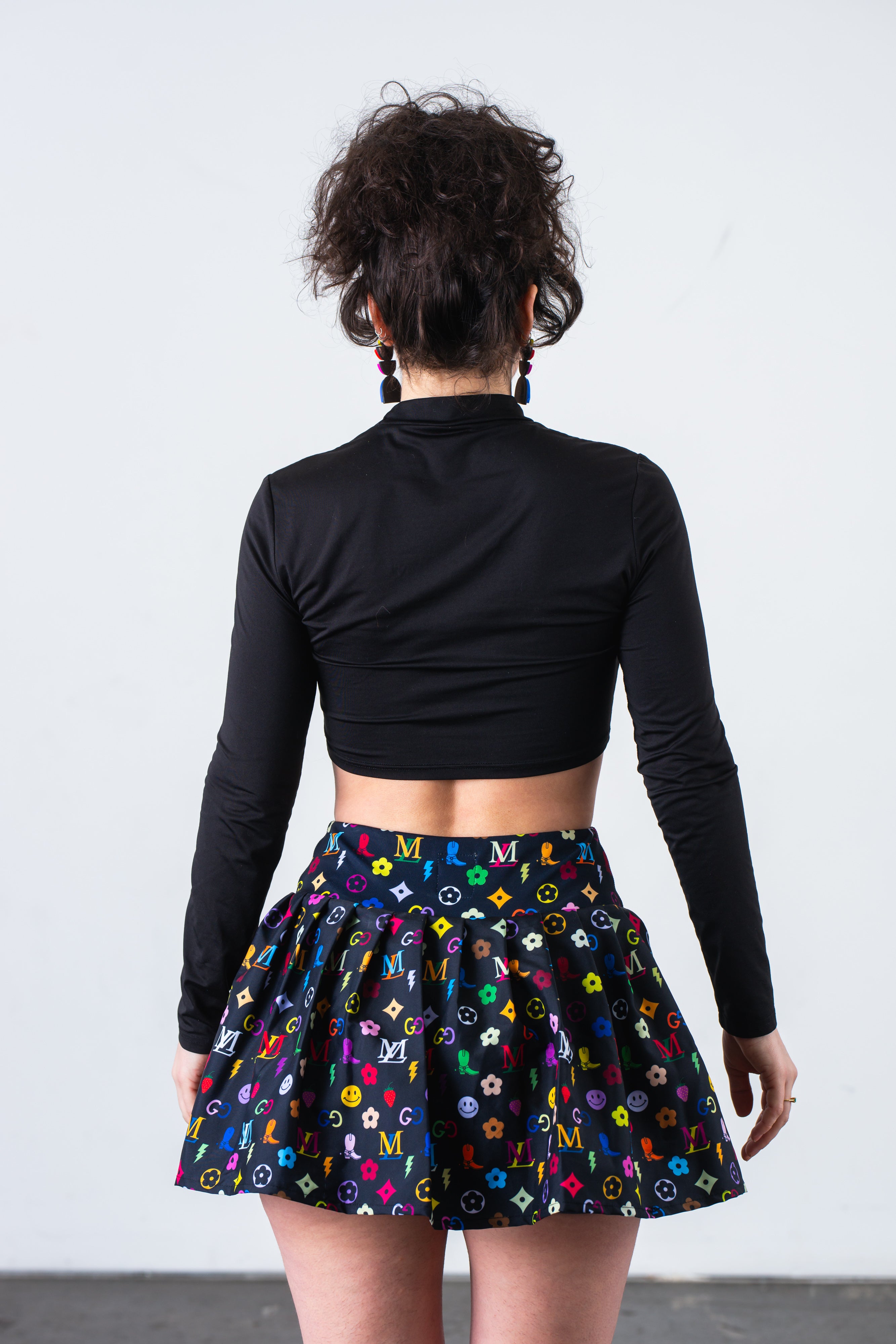 Designer Trip Black Tennis Skirt